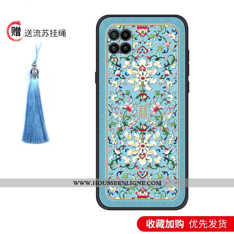 Coque Xiaomi Mi 10 Lite Légère Fluide Doux Tout Compris Créatif Étui Jeunesse Délavé En Daim Bleu