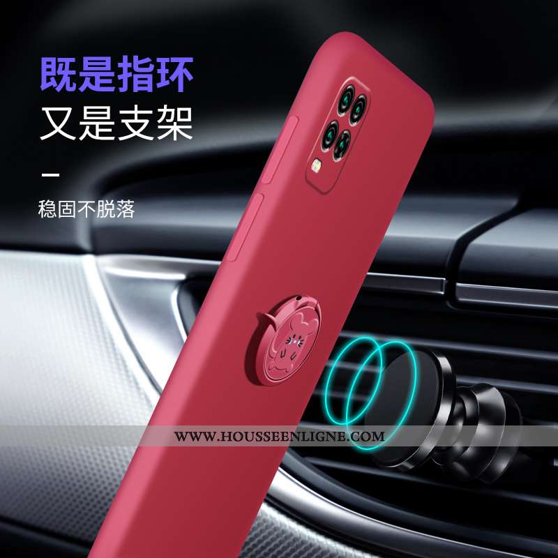 Coque Xiaomi Mi 10 Lite Légère Fluide Doux Étui En Silicone Délavé En Daim Jeunesse Petit Rouge