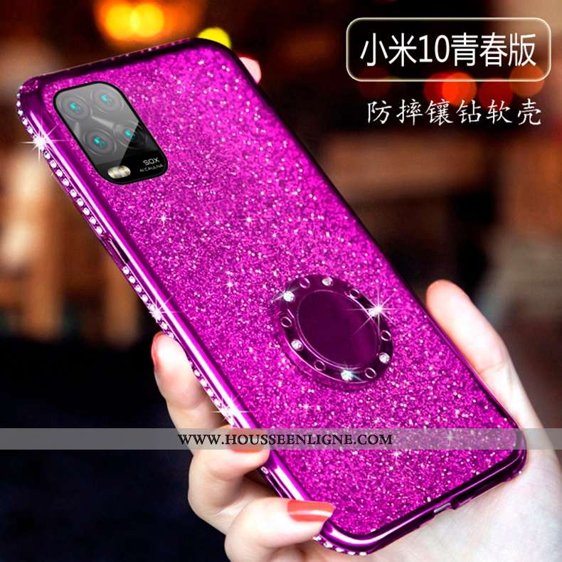 Coque Xiaomi Mi 10 Lite Protection Créatif Légère Étui Silicone Ultra Tendance Rose