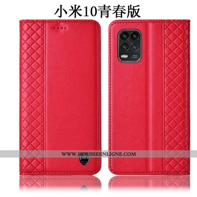 Coque Xiaomi Mi 10 Lite Protection Cuir Véritable Incassable Housse Tout Compris Jeunesse Noir
