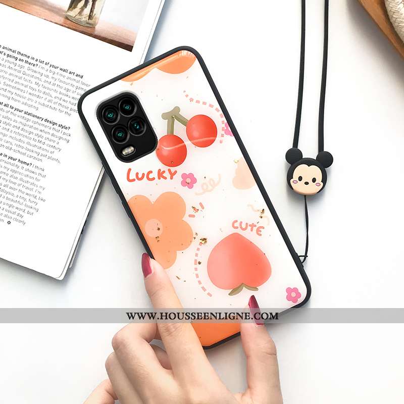 Coque Xiaomi Mi 10 Lite Protection Personnalité Personnalisé Orange Jeunesse Fruit Or