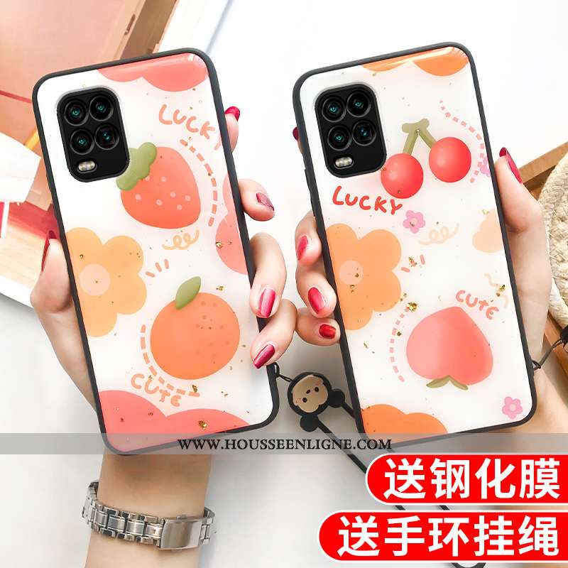 Coque Xiaomi Mi 10 Lite Protection Personnalité Personnalisé Orange Jeunesse Fruit Or