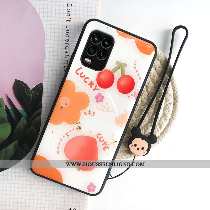 Coque Xiaomi Mi 10 Lite Protection Personnalité Personnalisé Orange Jeunesse Fruit Or