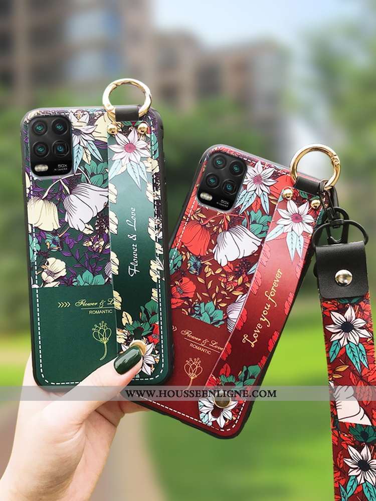 Coque Xiaomi Mi 10 Lite Silicone Mode Fleur Nouveau Tout Compris Étui Violet