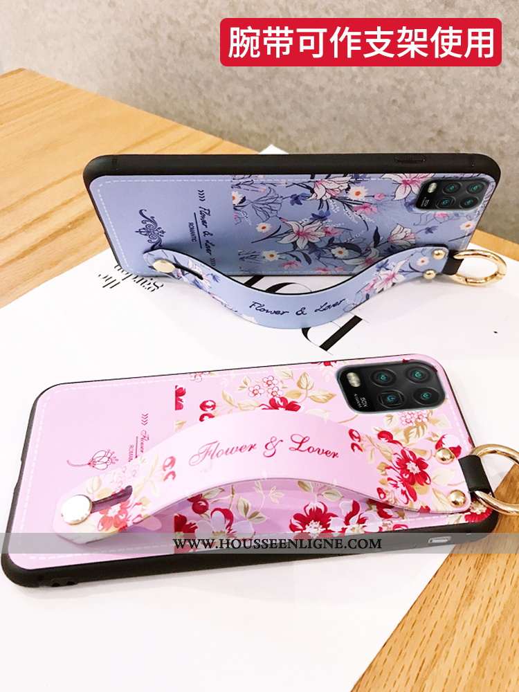 Coque Xiaomi Mi 10 Lite Silicone Mode Fleur Nouveau Tout Compris Étui Violet
