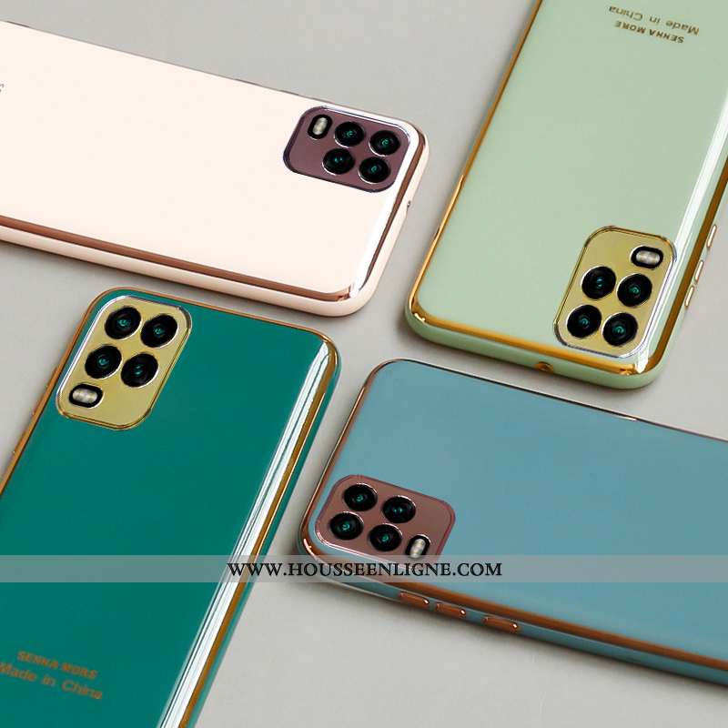 Coque Xiaomi Mi 10 Lite Silicone Personnalité Vert Placage Tout Compris Net Rouge Nouveau Turquoise
