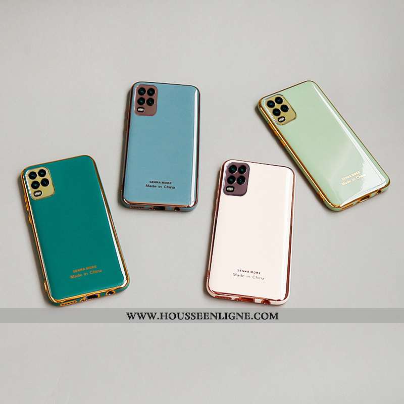 Coque Xiaomi Mi 10 Lite Silicone Personnalité Vert Placage Tout Compris Net Rouge Nouveau Turquoise