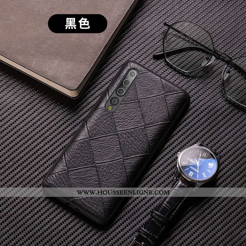Coque Xiaomi Mi 10 Luxe Personnalité Légère Cuir Véritable Créatif Incassable Ultra Marron