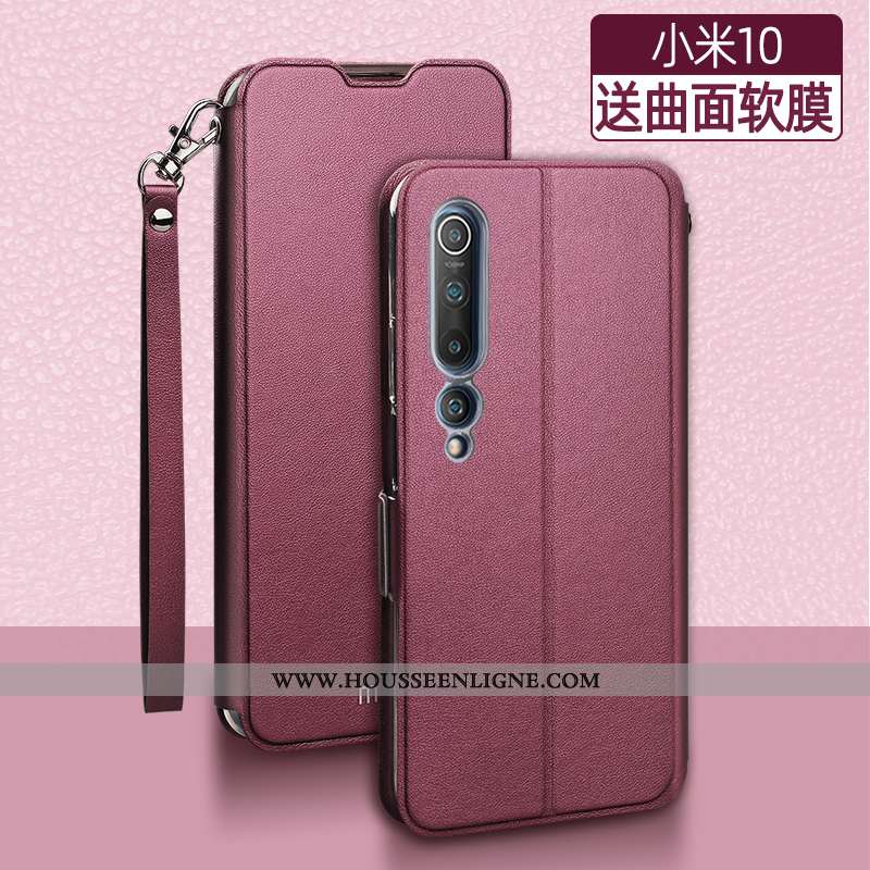 Coque Xiaomi Mi 10 Légère Cuir Jeunesse Tout Compris Clamshell Silicone Créatif Rose