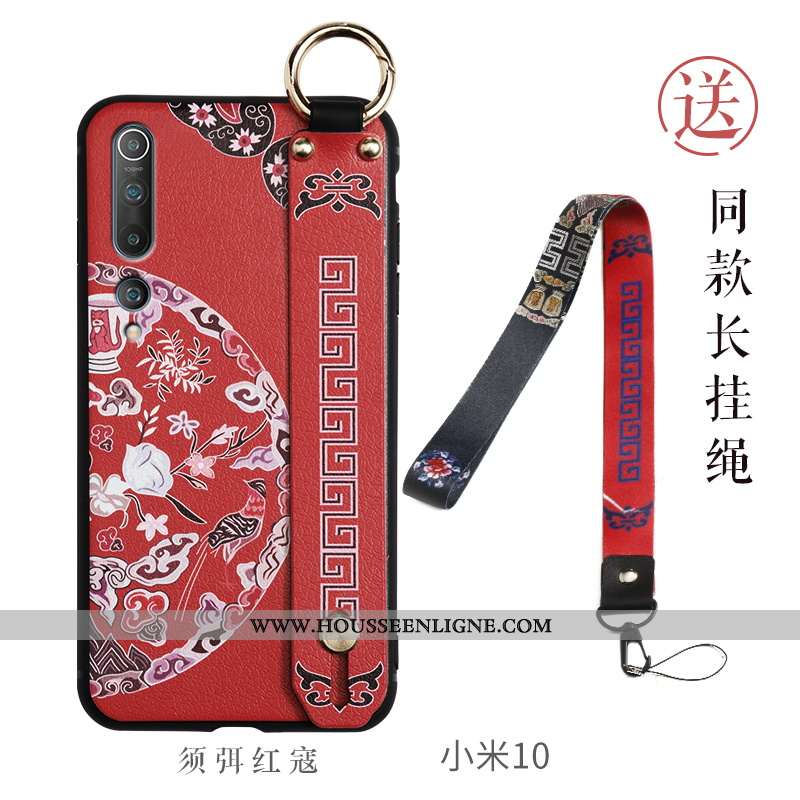 Coque Xiaomi Mi 10 Mode Personnalité Incassable Tendance Étui Petit Style Chinois Violet