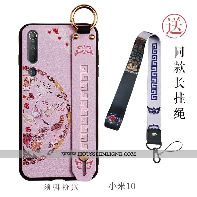 Coque Xiaomi Mi 10 Mode Personnalité Incassable Tendance Étui Petit Style Chinois Violet