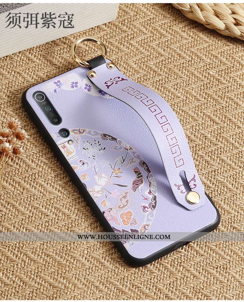 Coque Xiaomi Mi 10 Mode Personnalité Incassable Tendance Étui Petit Style Chinois Violet