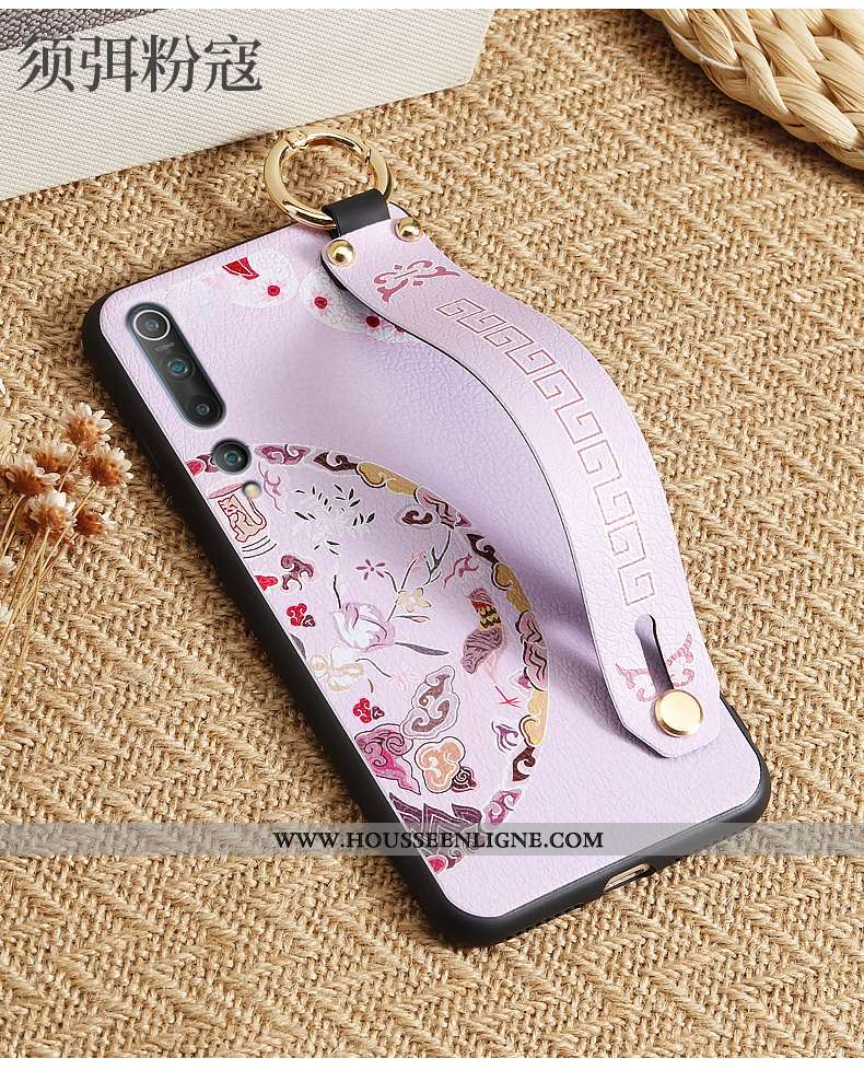 Coque Xiaomi Mi 10 Mode Personnalité Incassable Tendance Étui Petit Style Chinois Violet