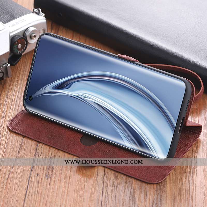 Coque Xiaomi Mi 10 Pro Créatif Cuir Clamshell Petit Fluide Doux Téléphone Portable Bleu