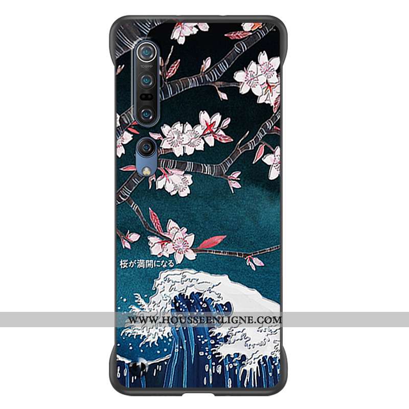 Coque Xiaomi Mi 10 Pro Créatif Fluide Doux Petit Silicone Bleu Étui