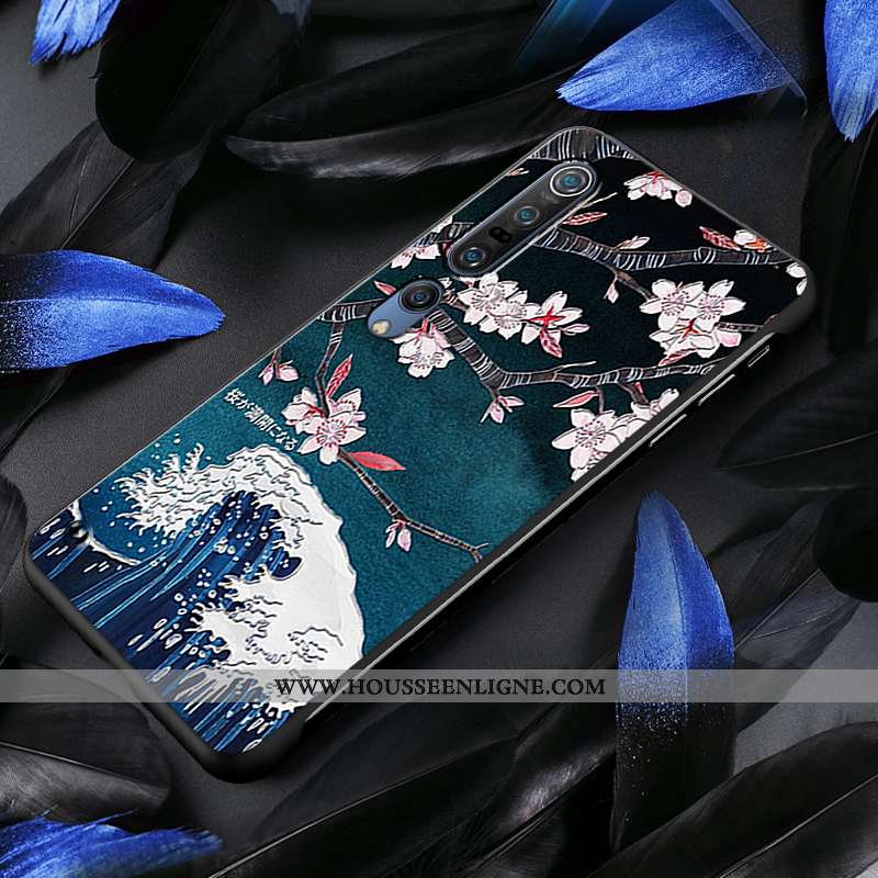 Coque Xiaomi Mi 10 Pro Créatif Fluide Doux Petit Silicone Bleu Étui