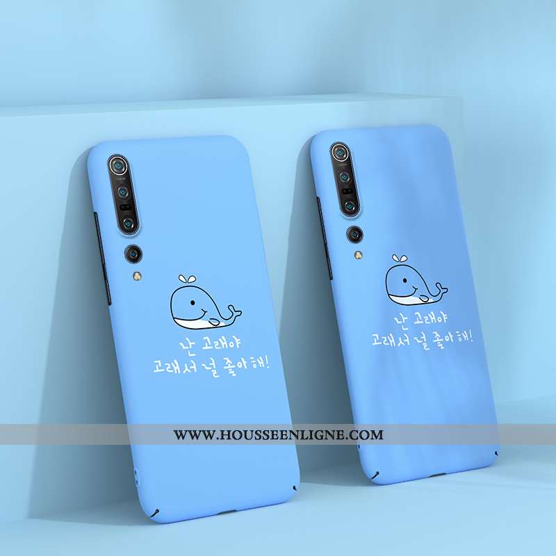 Coque Xiaomi Mi 10 Pro Délavé En Daim Personnalité Dessin Animé Vent Difficile Bleu Étui
