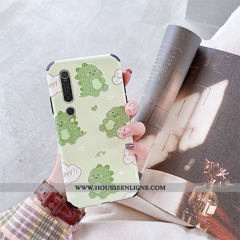 Coque Xiaomi Mi 10 Pro Fluide Doux Silicone Charmant Dragon Bovins Dessin Animé Verte