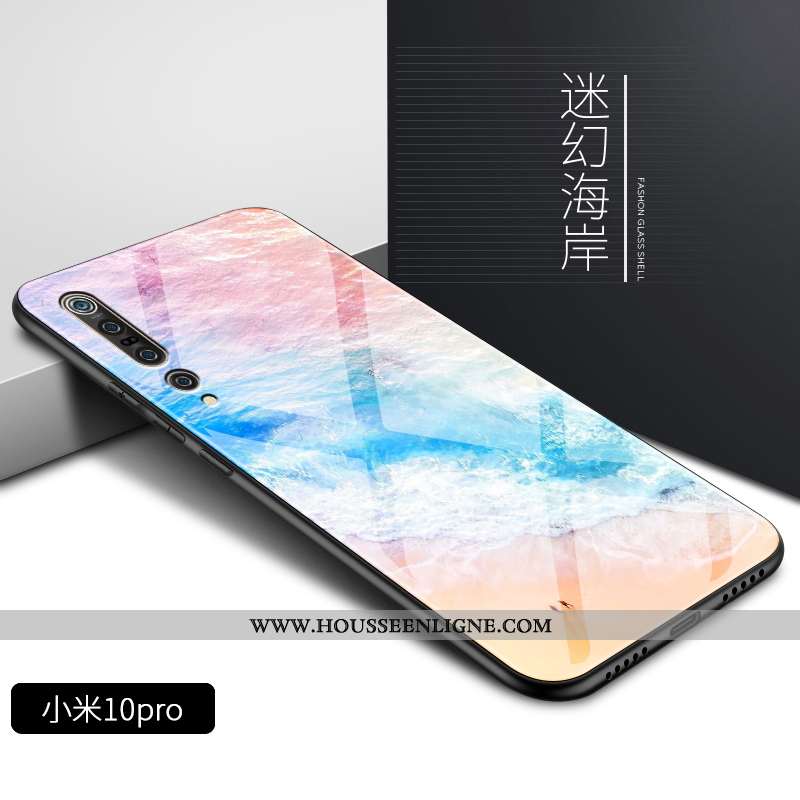 Coque Xiaomi Mi 10 Pro Fluide Doux Silicone Légère Protection Dégradé Personnalité Rose