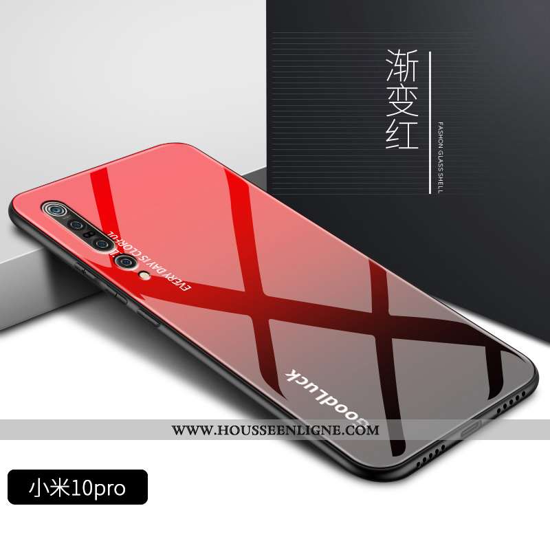 Coque Xiaomi Mi 10 Pro Fluide Doux Silicone Légère Protection Dégradé Personnalité Rose
