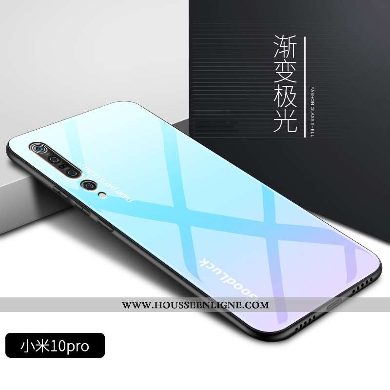 Coque Xiaomi Mi 10 Pro Fluide Doux Silicone Légère Protection Dégradé Personnalité Rose