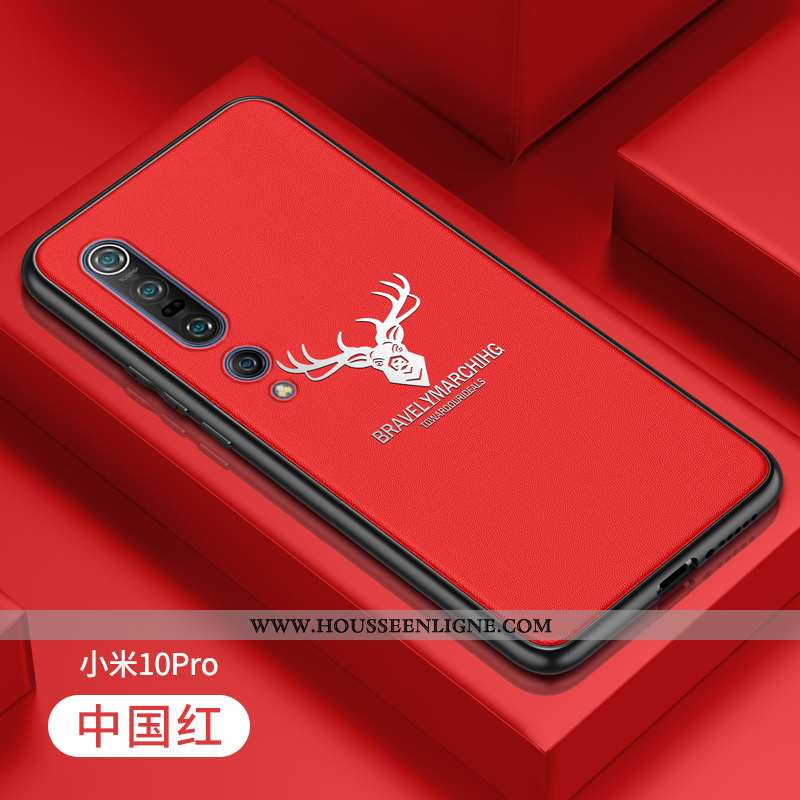 Coque Xiaomi Mi 10 Pro Légère Cuir Jeunesse Silicone Étui Ultra Fluide Doux Rouge