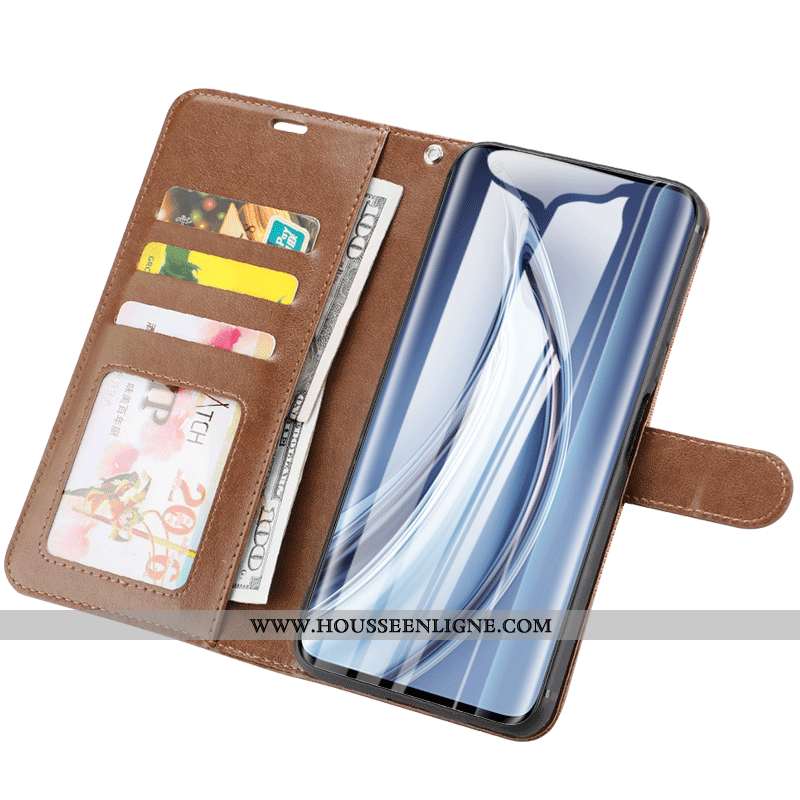 Coque Xiaomi Mi 10 Pro Protection Cuir Téléphone Portable Tout Compris Étui Clamshell Noir