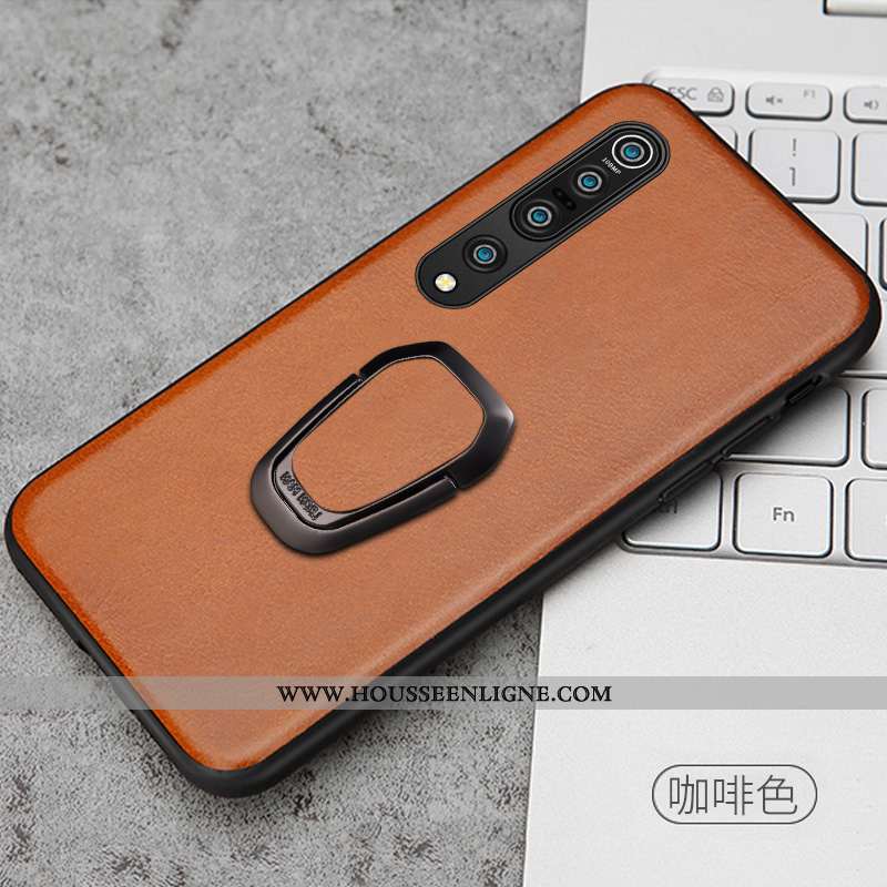 Coque Xiaomi Mi 10 Pro Protection Personnalité Cuir Véritable Étui Petit Noir Cuir
