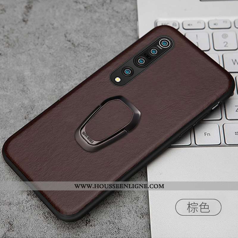 Coque Xiaomi Mi 10 Pro Protection Personnalité Cuir Véritable Étui Petit Noir Cuir