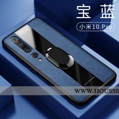 Coque Xiaomi Mi 10 Pro Silicone Cuir Incassable Téléphone Portable Anneau Rouge
