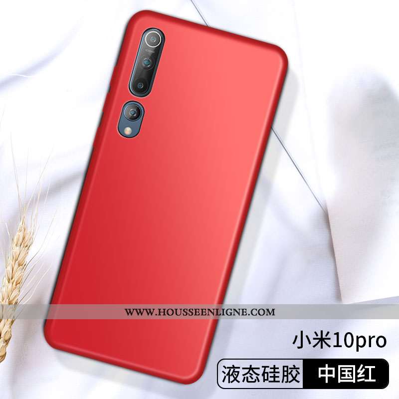 Coque Xiaomi Mi 10 Pro Silicone Protection Fluide Doux Téléphone Portable Petit Étui Gris