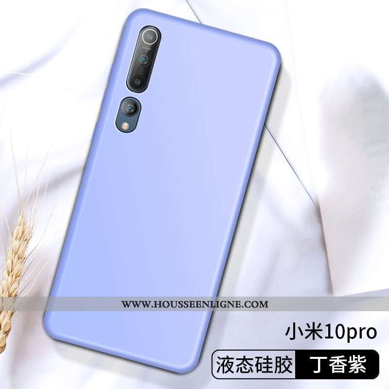 Coque Xiaomi Mi 10 Pro Silicone Protection Fluide Doux Téléphone Portable Petit Étui Gris