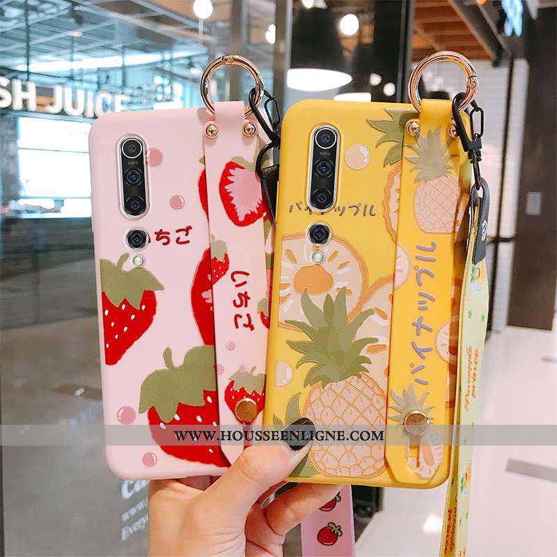 Coque Xiaomi Mi 10 Protection Ornements Suspendus Nouveau Fruit Vent Silicone Incassable Jaune
