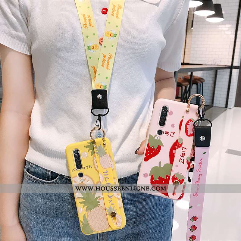 Coque Xiaomi Mi 10 Protection Ornements Suspendus Nouveau Fruit Vent Silicone Incassable Jaune