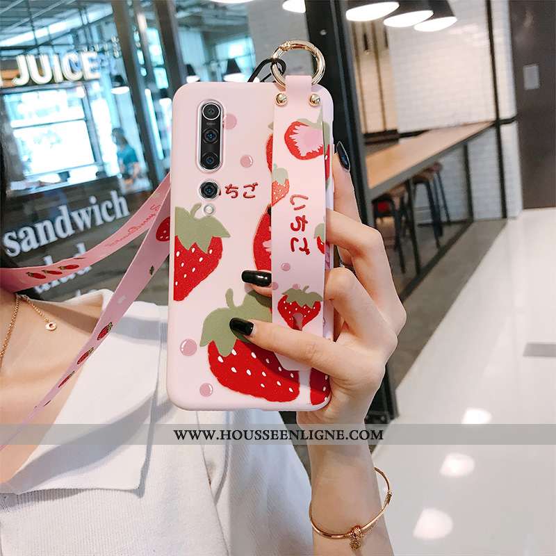 Coque Xiaomi Mi 10 Protection Ornements Suspendus Nouveau Fruit Vent Silicone Incassable Jaune