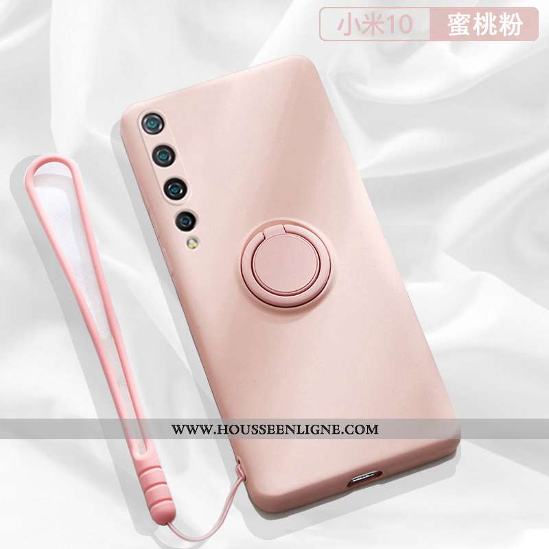 Coque Xiaomi Mi 10 Silicone Ornements Suspendus Étui Légère Support Simple Incassable Rouge