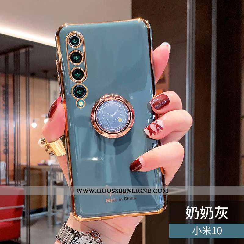 Coque Xiaomi Mi 10 Tendance Fluide Doux Téléphone Portable Petit Protection Incassable Étui Verte