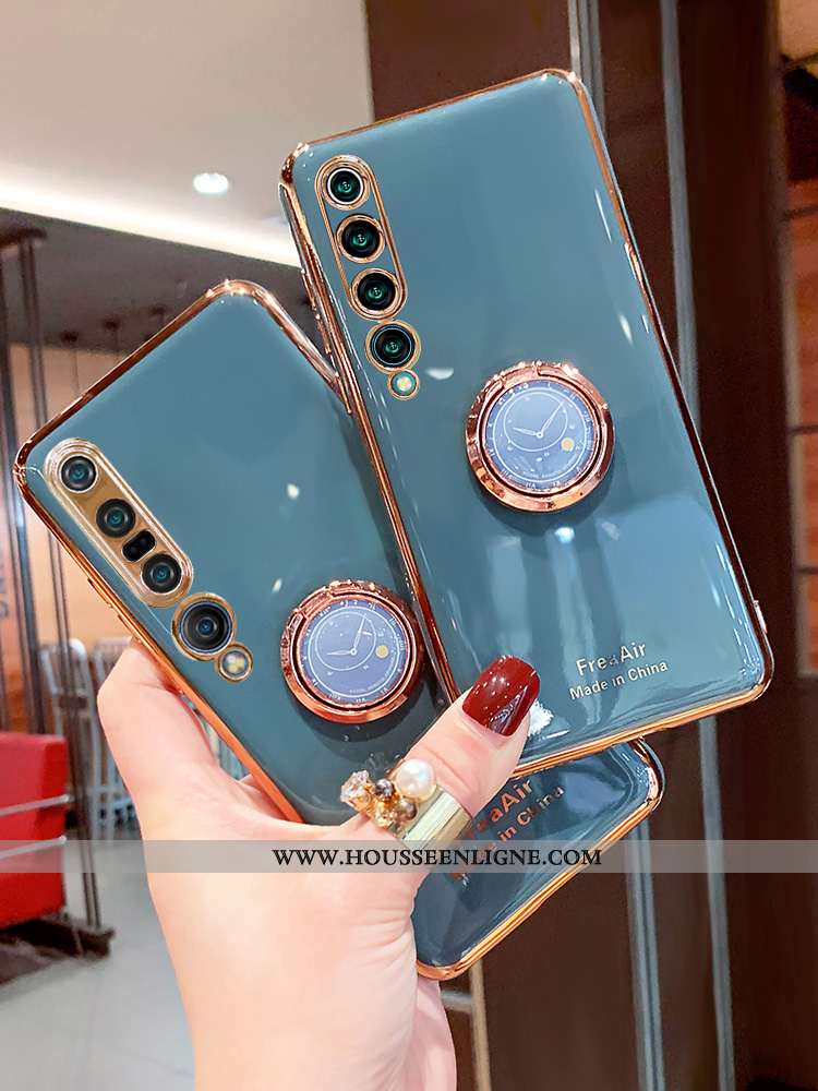 Coque Xiaomi Mi 10 Tendance Fluide Doux Téléphone Portable Petit Protection Incassable Étui Verte