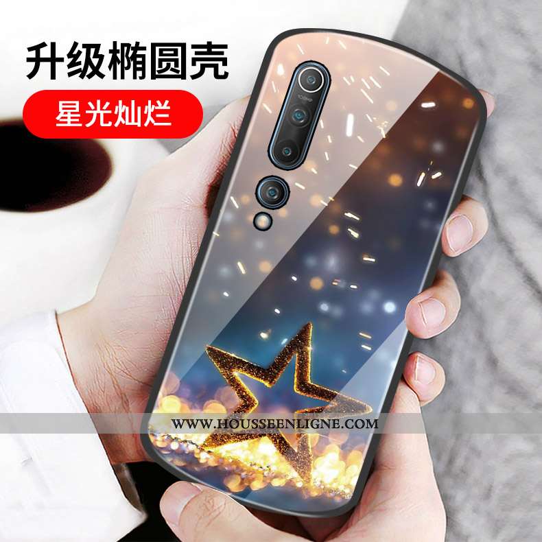 Coque Xiaomi Mi 10 Tendance Protection Incassable Luxe Petit Nouveau Étoile Noir