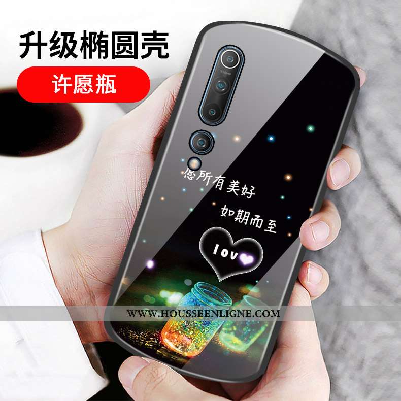Coque Xiaomi Mi 10 Tendance Protection Incassable Luxe Petit Nouveau Étoile Noir