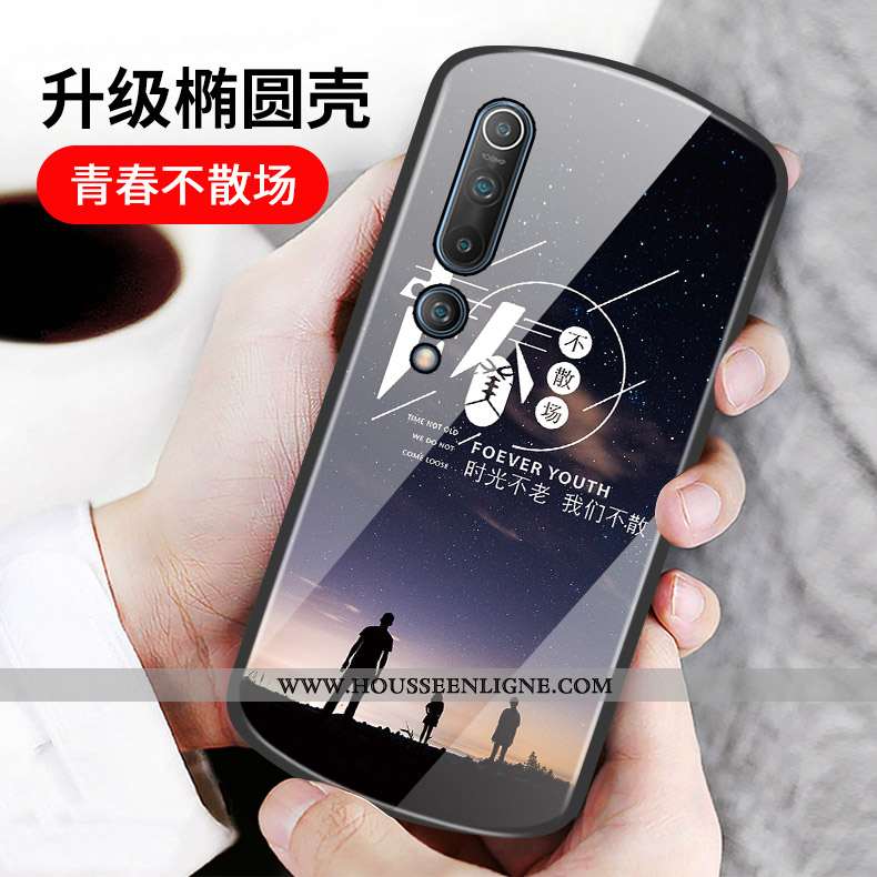 Coque Xiaomi Mi 10 Tendance Protection Incassable Luxe Petit Nouveau Étoile Noir