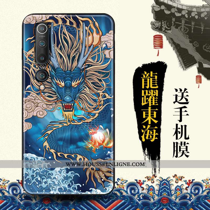 Coque Xiaomi Mi 10 Tendance Protection Étui Bleu Vent Téléphone Portable