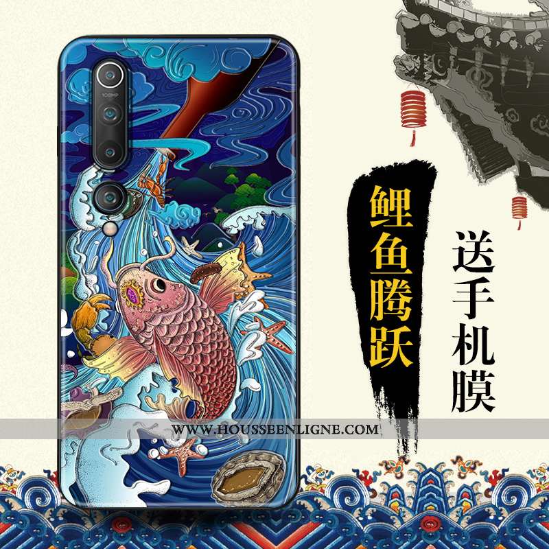 Coque Xiaomi Mi 10 Tendance Protection Étui Bleu Vent Téléphone Portable