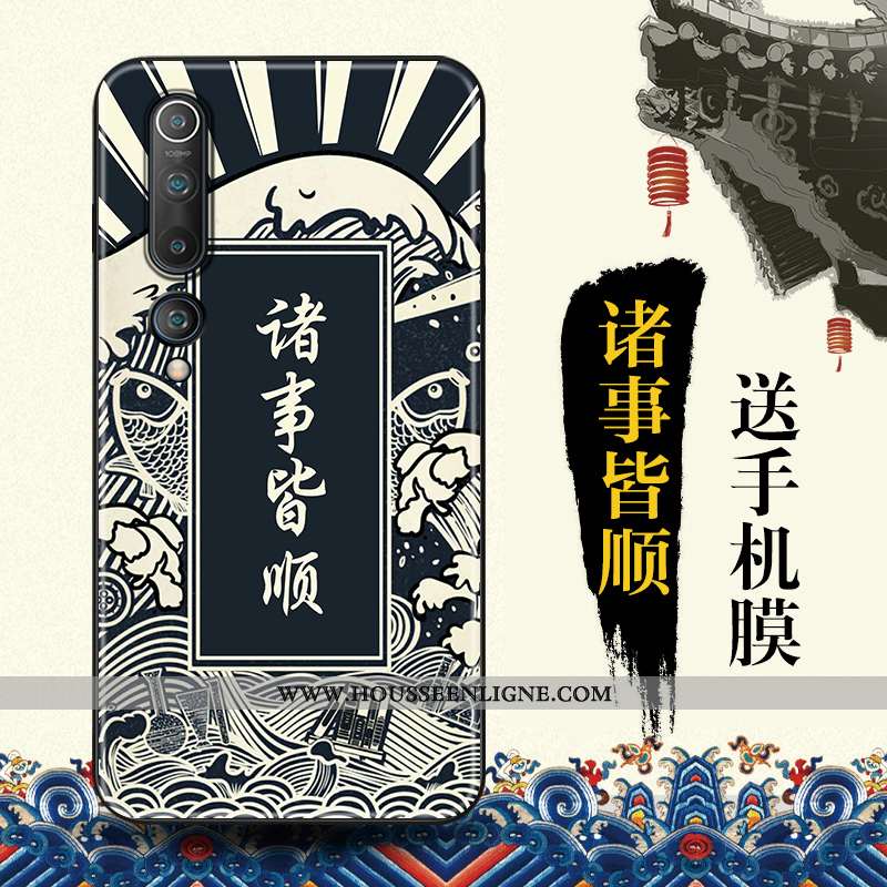 Coque Xiaomi Mi 10 Tendance Protection Étui Bleu Vent Téléphone Portable