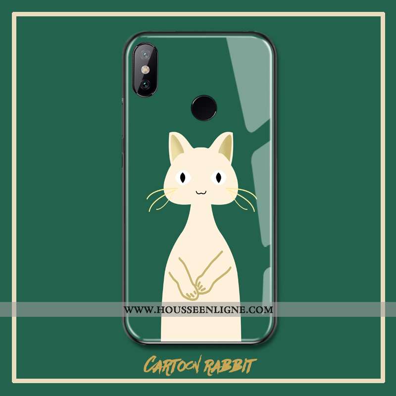Coque Xiaomi Mi 8 Charmant Verre Téléphone Portable Petit Rouge Vert Verte