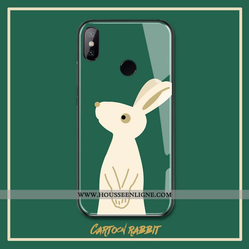 Coque Xiaomi Mi 8 Charmant Verre Téléphone Portable Petit Rouge Vert Verte