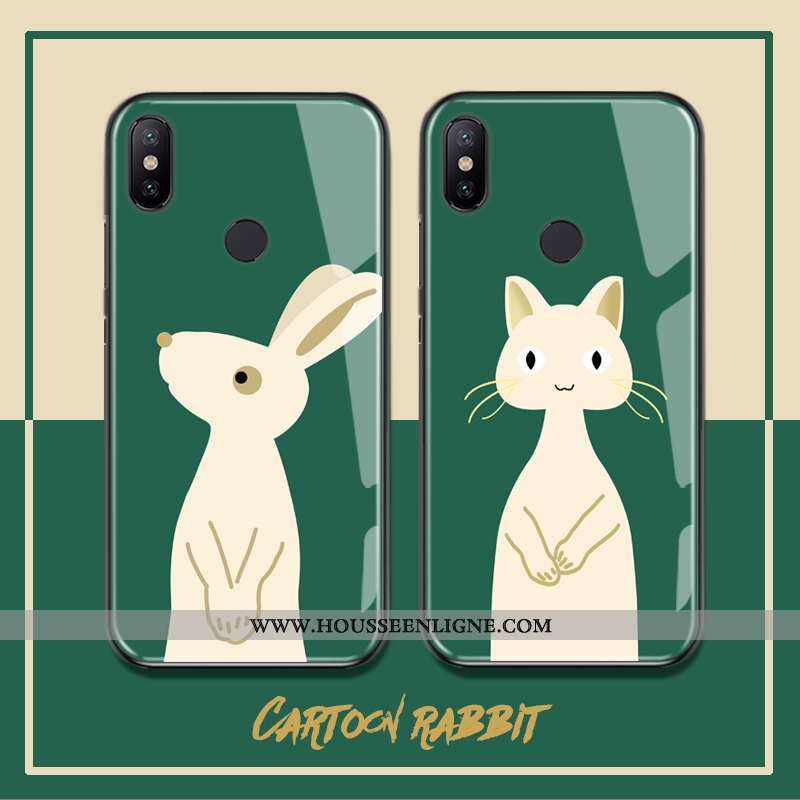 Coque Xiaomi Mi 8 Charmant Verre Téléphone Portable Petit Rouge Vert Verte