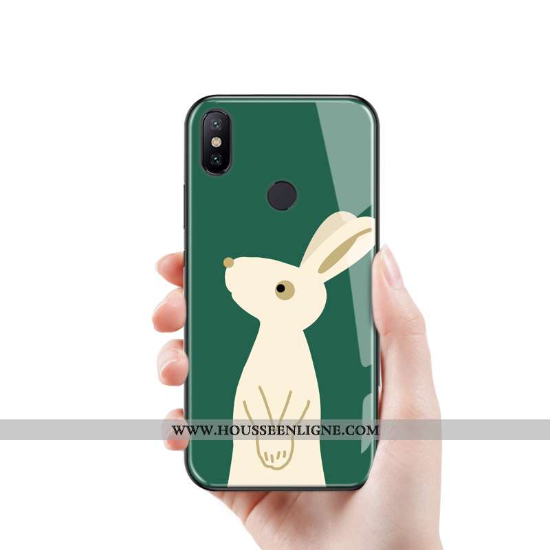 Coque Xiaomi Mi 8 Charmant Verre Téléphone Portable Petit Rouge Vert Verte