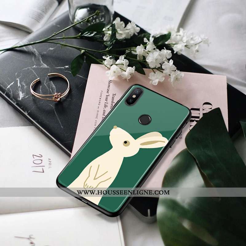 Coque Xiaomi Mi 8 Charmant Verre Téléphone Portable Petit Rouge Vert Verte