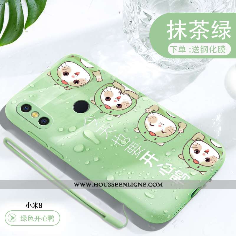 Coque Xiaomi Mi 8 Créatif Dessin Animé Fluide Doux Charmant Net Rouge Téléphone Portable Légère Vert